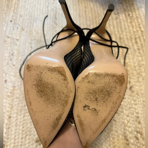 Gianvito Rossi black lace up mesh shoes. Size 39.5 or 8.5 - Picture 4 of 5